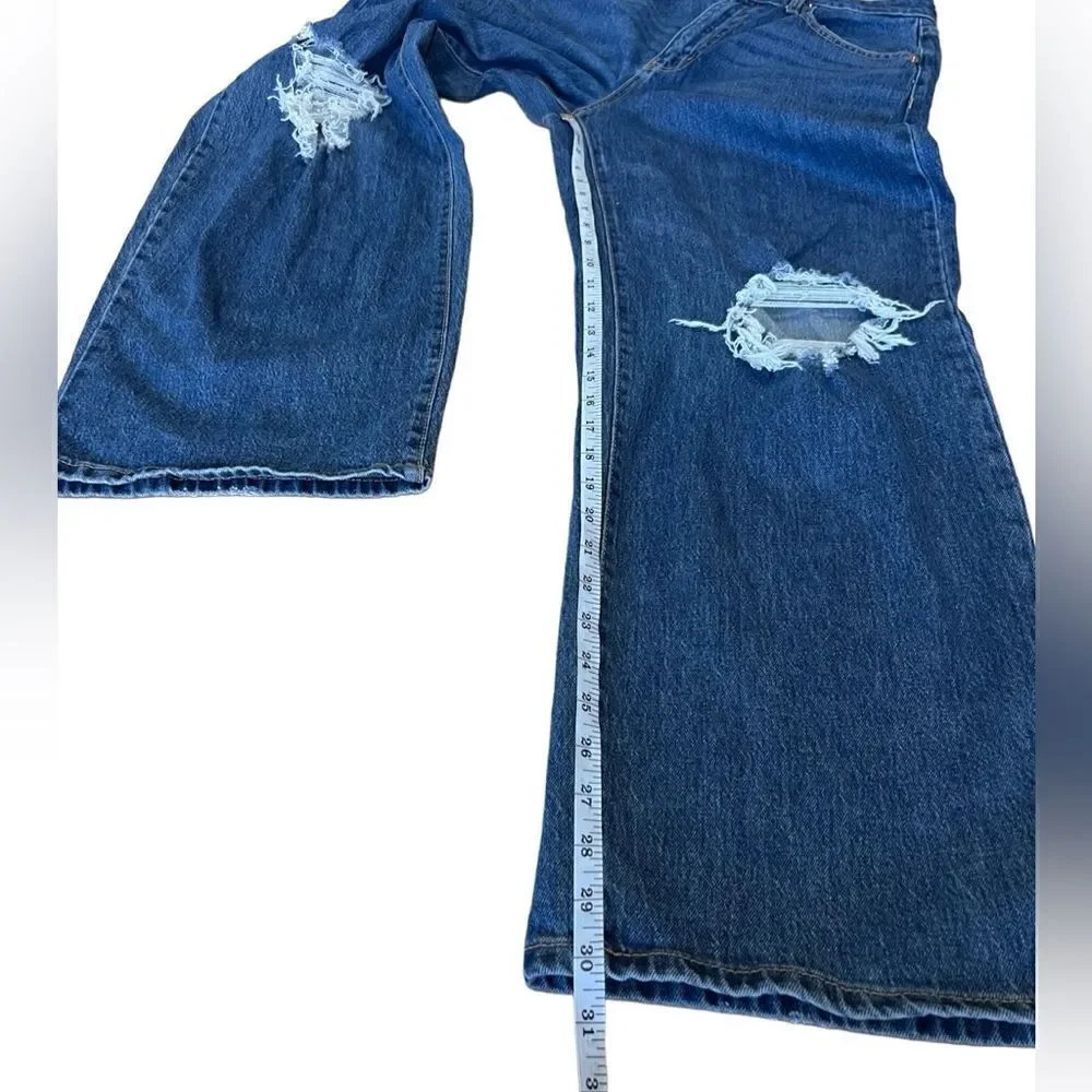Wild fable highest rise baggy jeans distressed medium wash size 29/8 - Picture 13 of 16